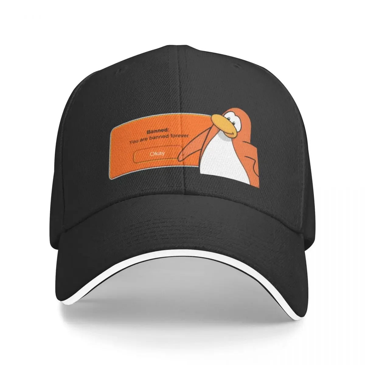 Club Penguin You Are Banned Forever Baseball Cap Thermal Visor birthday western Hat Men's Luxury Women's