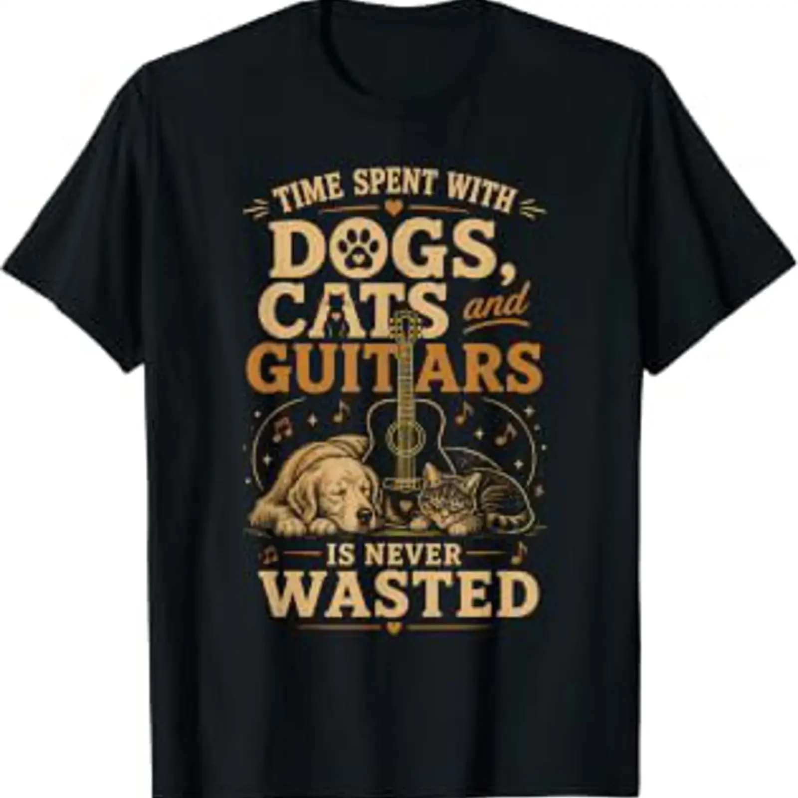 Le Temps passé avec Les Chiens et Chats n'est jamais Perdu T Shirt vintage Washed Comfortable Soft graphic Breathable Versatile