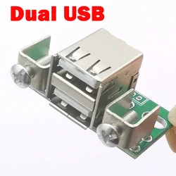 Dual USB Type-A Female 8 Pin Socket Connector DIY USB2.0 Charging Data Port Female with PCB Board Screw Fixing Hole