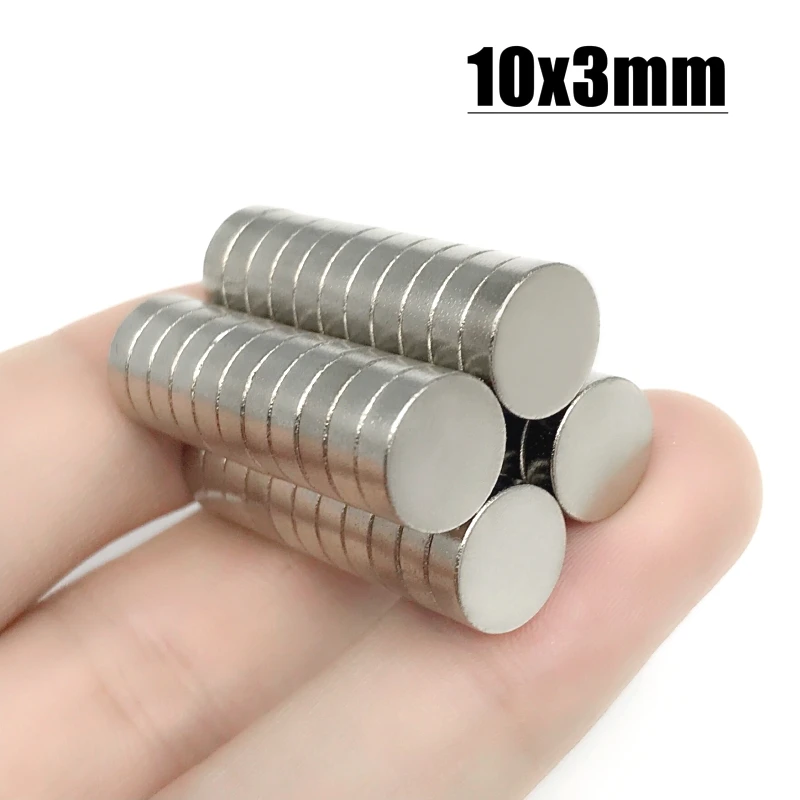 5/20/50/100/200/500Pcs 10x3 Super Poderoso Em Massa Forte Rodada NdFeB Ímãs De Disco De Neodímio Dia N35 ímã de Terras Raras 10*3 IMANES