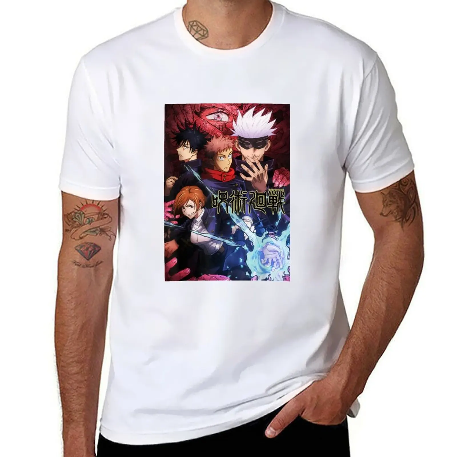 

Gojos Team Jujutsus Kaisens Anime Graphic Art T-Shirt t shirts for man pack white man t shirt designer T-Shirt