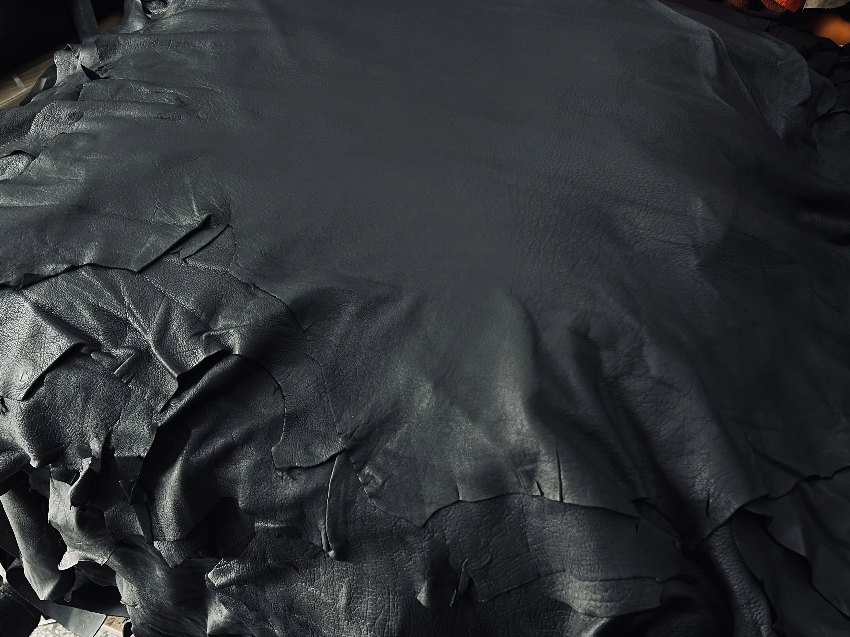 

Defects soft Genuine Leather! Black New Zealand Deerskin 11-13Sf 0.8mm