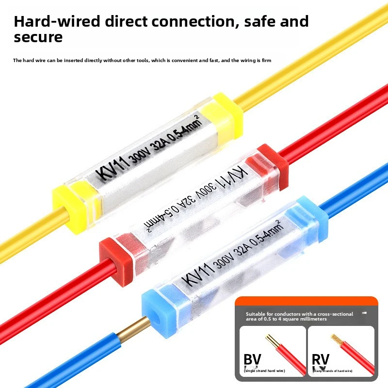 10Pcs KV11 Waterproof Connector - Single Input/Single Output IP68 Rated Quick Connection Terminal For 0.5-4mm² Solid Wire