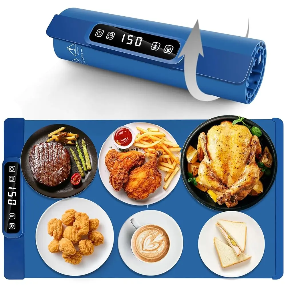 

Portable Warming Mat For Food, Food Warming Mat For Parties Buffet, Silicone Electric Warming Tray For Countertop And Home