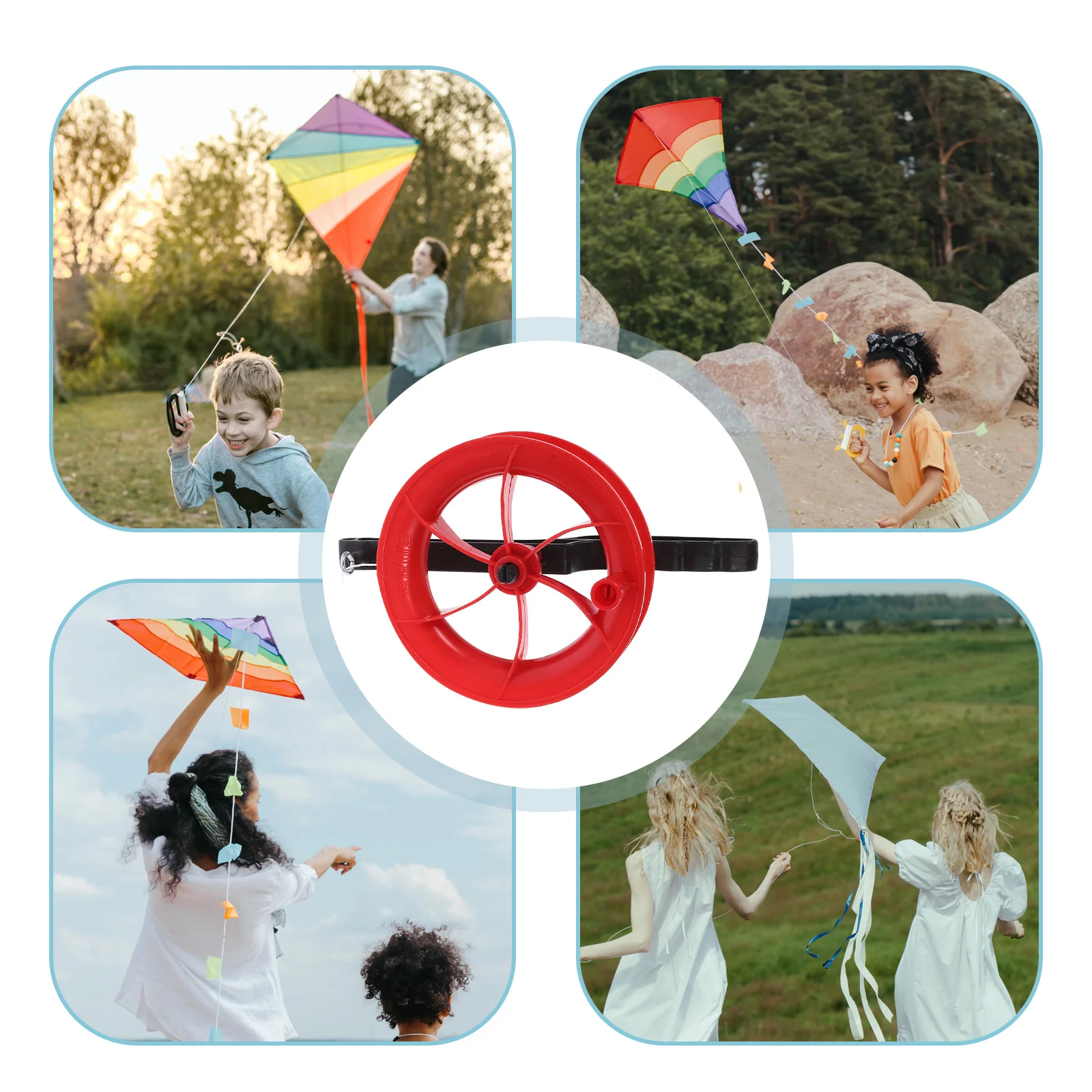 3 個凧ラインリールプラスチックスプールスナップスイベル屋外飛行アクセサリー簡単タイ 100 メートルラインワインダー凧スポーツ用品