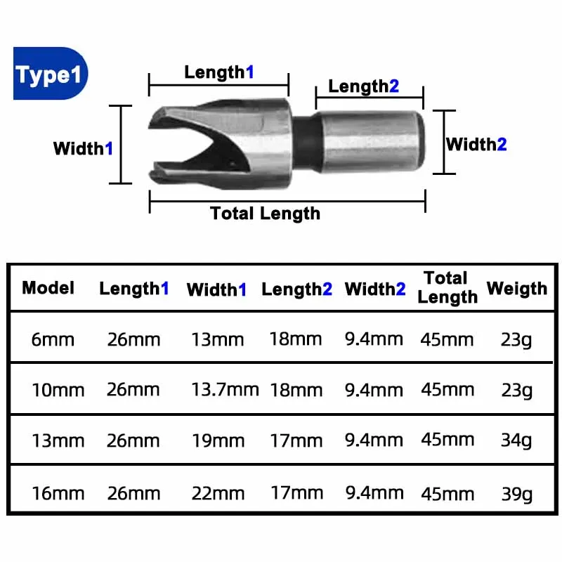 4/8 Cái Thép Carbon Vòng Tay Cầm Gỗ Cắm Lỗ Cắt Cắt Khoan Bộ Dowel Máy Làm Dụng Cụ Lỗ dao Cắt Khoan 6-16Mm