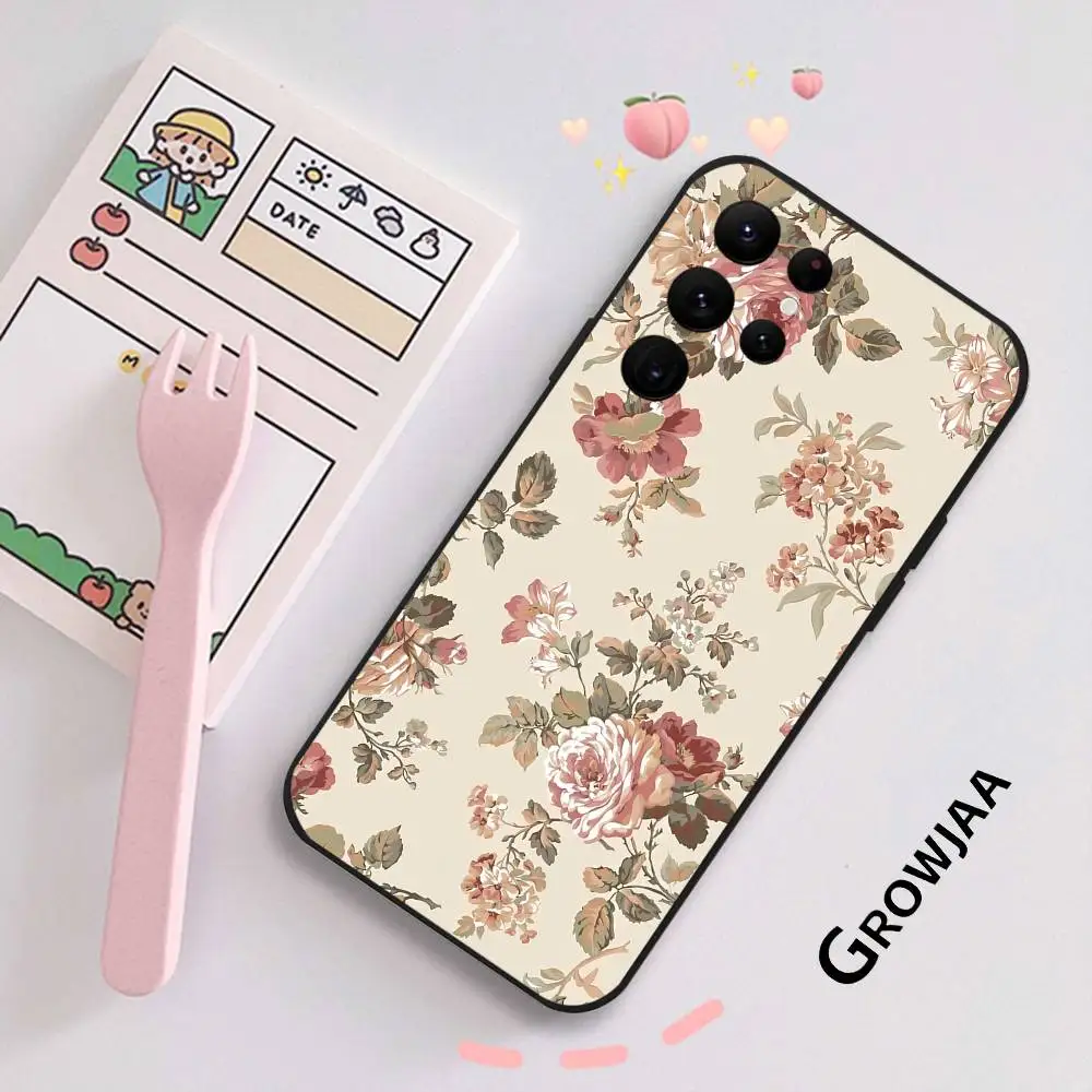 Vintage-style Roses phone case for Samsung Galaxy S25 S24 S22 S23 Ultra S21 S20 Plus 5G
