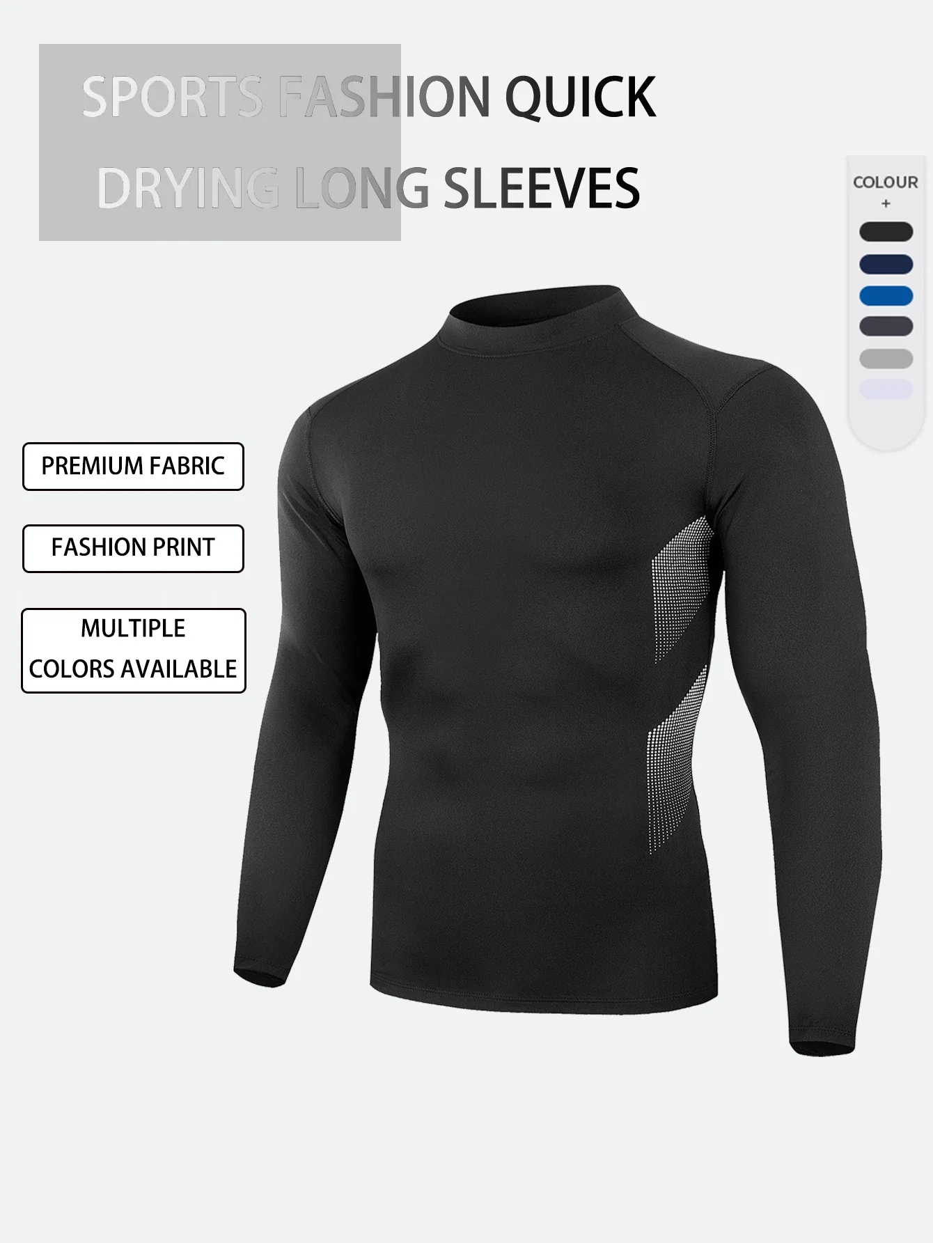 Men's autumn and winter quick-drying basketball and football tight-fitting clothes, sports T-shirts and running tops