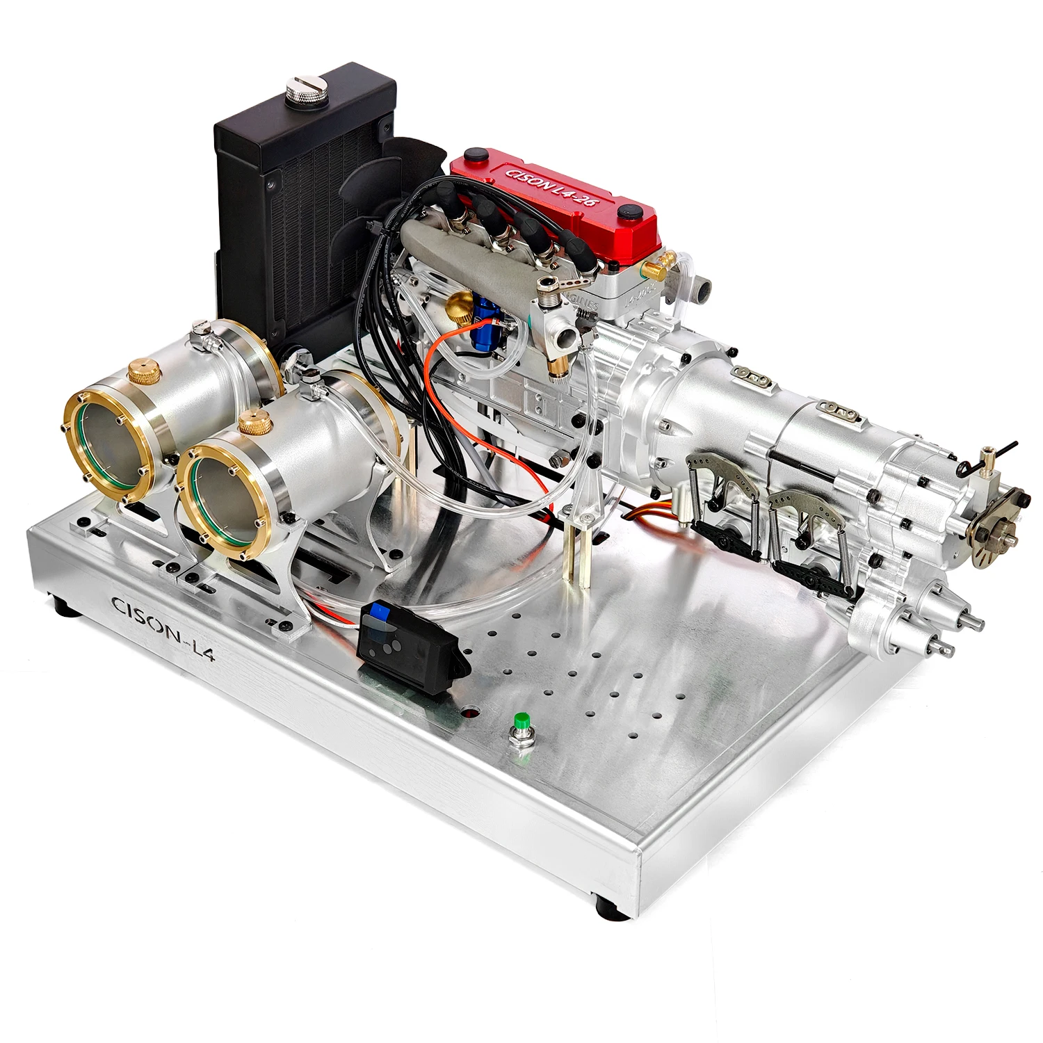 

CISON L4-26 Metal Four-Cylinder Engine Complete Finished Unit with Gearbox Startable Simulation Engine Model