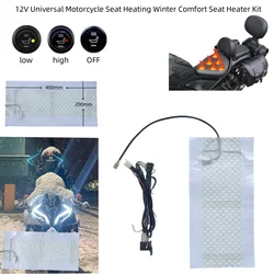 12V  Universal Motorcycle ATV UTV E-BIKE round switch Carbon Fiber Seat Heater heated pad