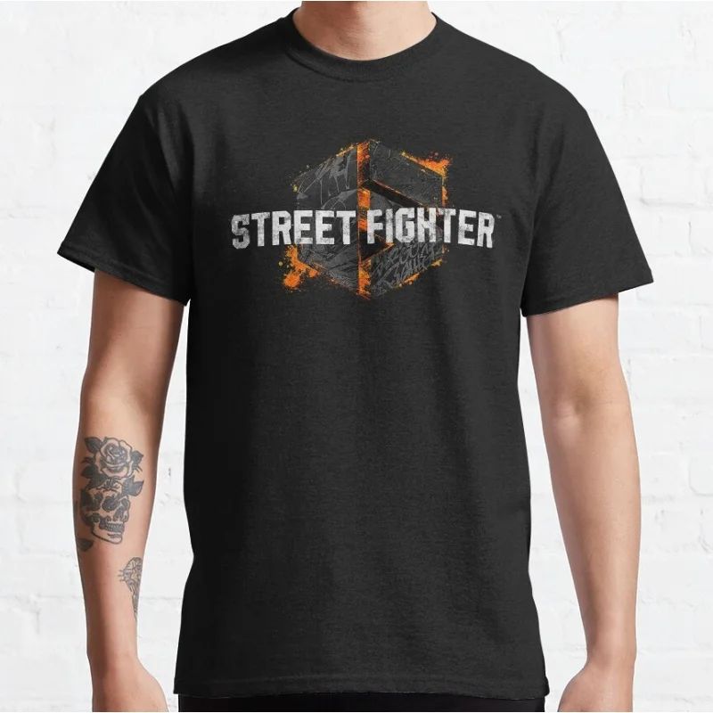 

80s Combat Street Fighter 6 Gift t shirt Retro Arcade game Graphic Tee Y2K Clothes 100% cotton Large size Tops