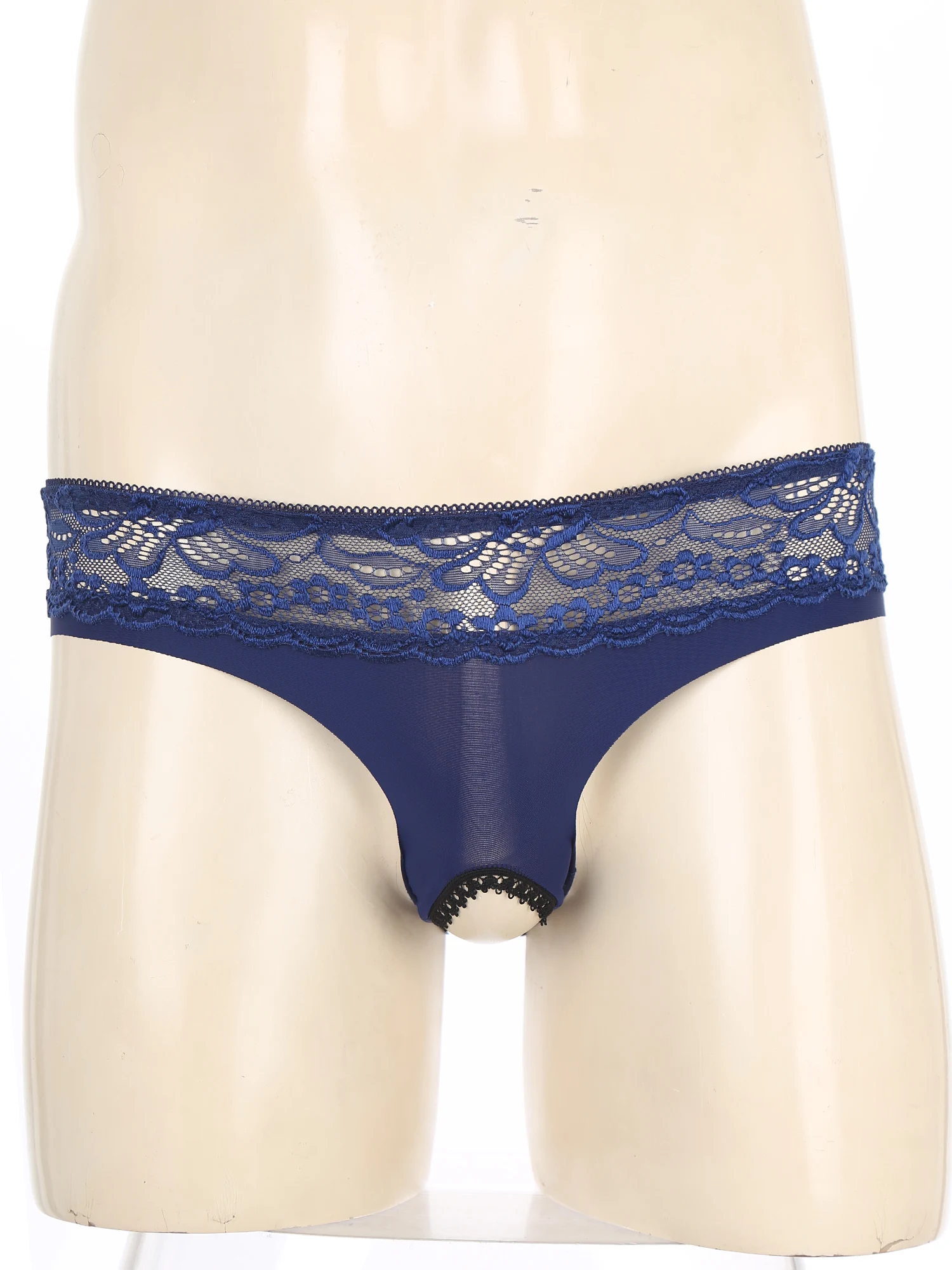 

Men Lace Cutout Pouch Panties Underwear Sexy See Through Crotch Opening Butt Panties Lace Thongs Sissy Lingerie Underwear
