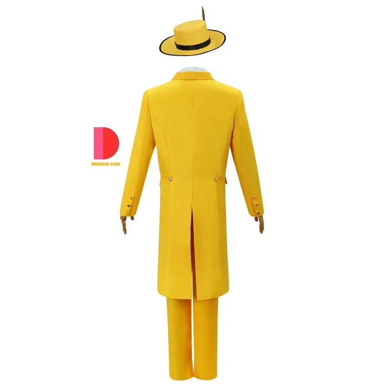 حار بيع هالوين قناع جيم كاري البدلة الصفراء وقناع تأثيري حلي الذكور دور اللعب الزي جديد هالوين حزب حلي