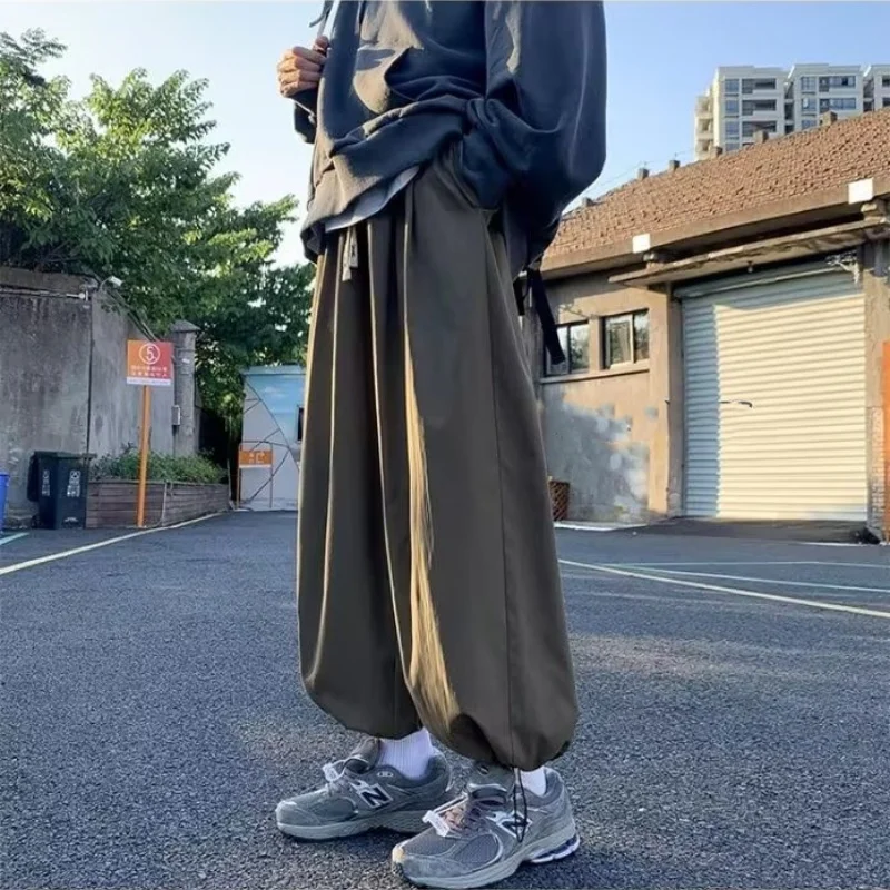 Men's fall Haren pants Japanese cityboy Wide leg casual pants fashion brand straight leg loose leg lantern pants