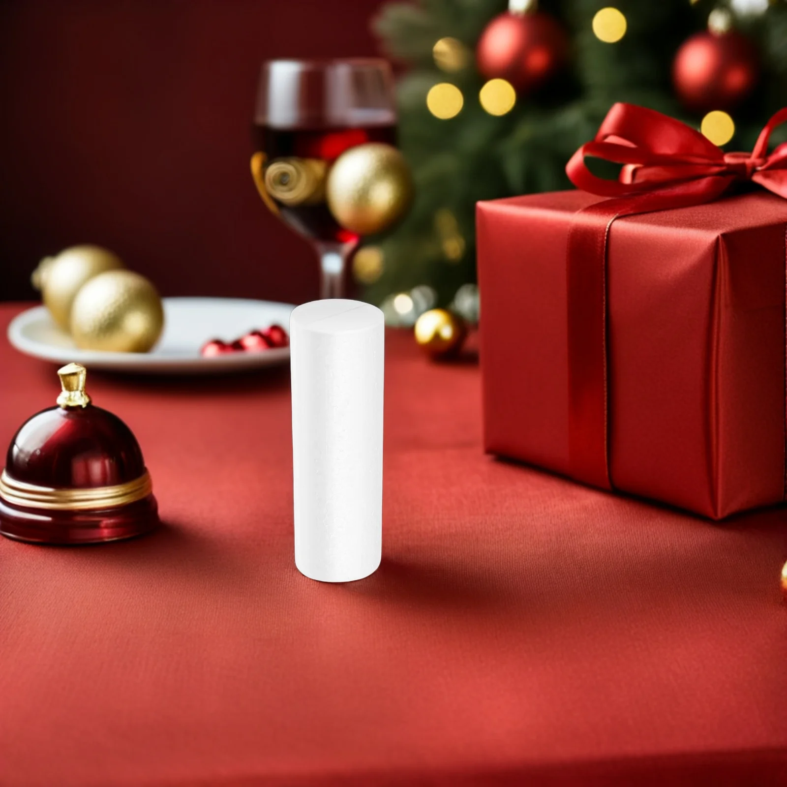 

6pcs White Cylinder Craft Cylinders Floral Design Tube Foam Shapes For Diy Crafts Christmas Decorations Flower Arrangement