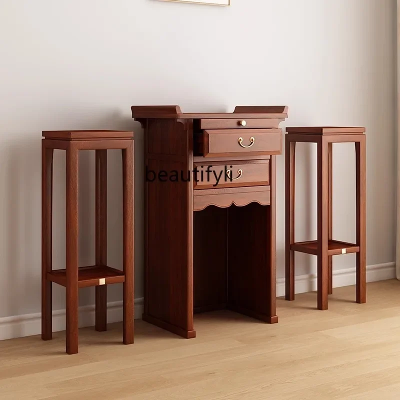 

yj7 Table for household landlord cabinet Solid wood table Double pumping living room Atmospheric tribute platform