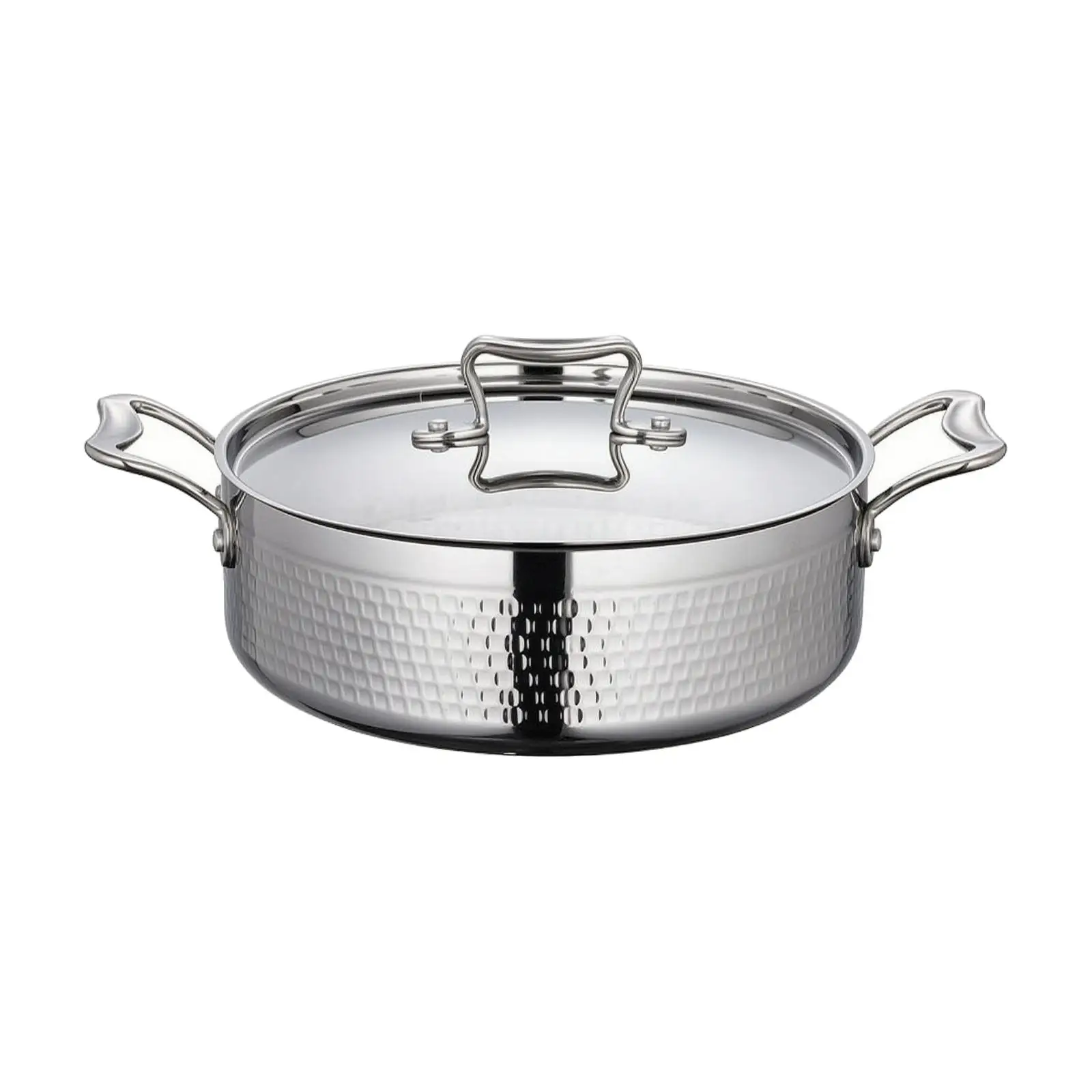 Smooth Interior Hammered Exterior Cooking Soup Cooker for Induction Stove Top Family Kitchen Use