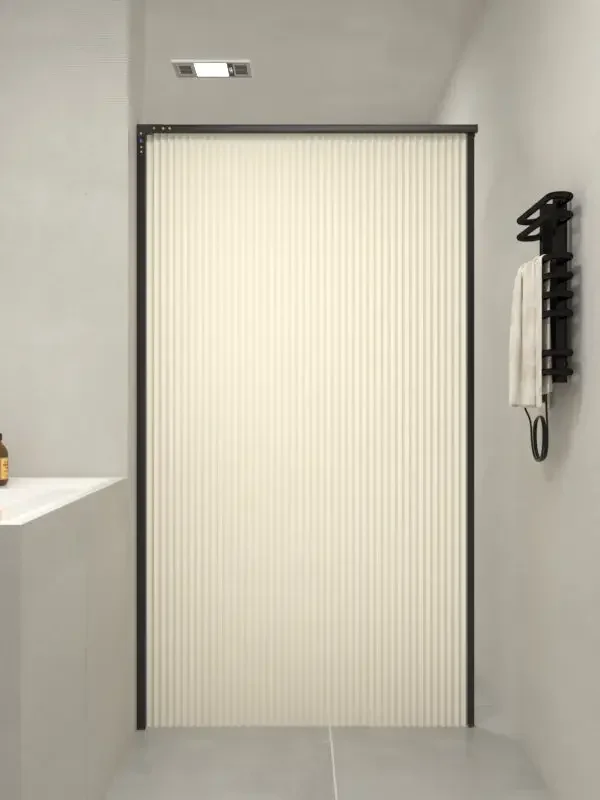 Invisible folding shower curtain, shower partition, bathroom, dry and wet separation, home shower, waterproof