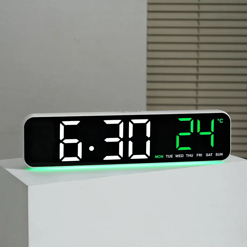Creative LED Digital Electronic Clock Desk Table Ornament with Night Light and Silent Operation for Home Office