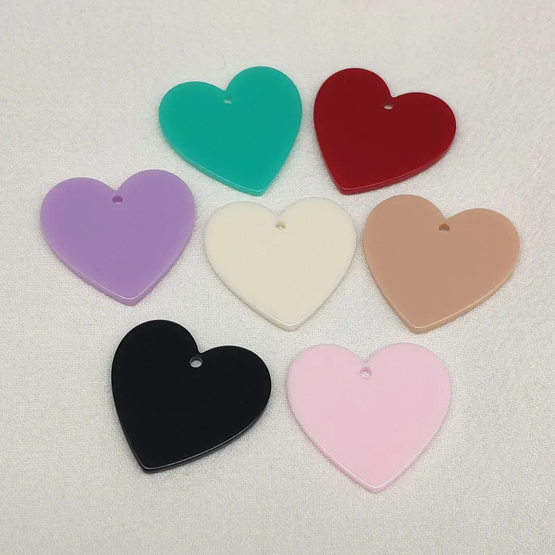 iBEADSKINS 30mm 10pcs Acrylic Pendants Heart Shape Charms For Handmade Earring/Necklace DIY Parts.Jewelry Findings&Components