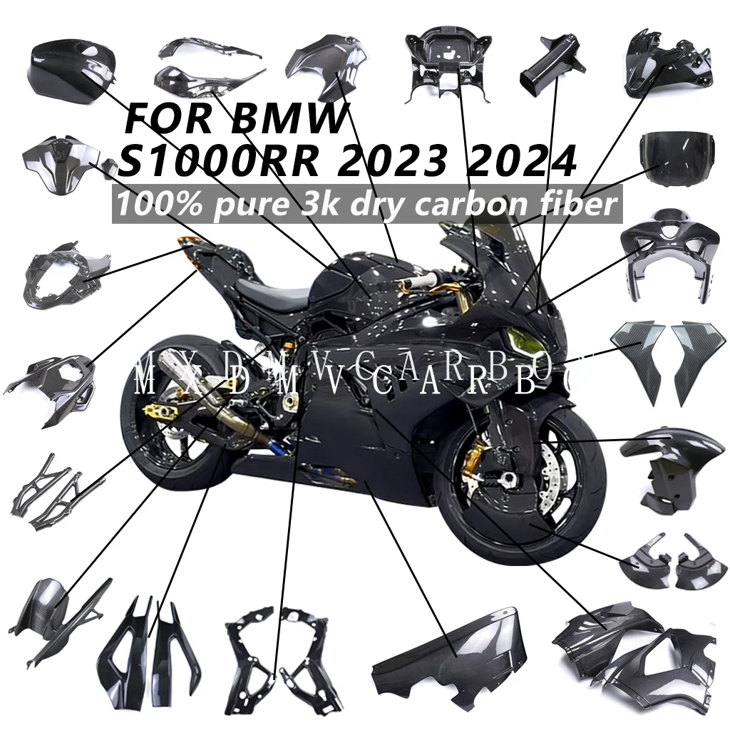 

100% 3K Carbon Fiber Fairings Kits Covers Fender Rear Wing Motorcycle Accessories For BMW S1000RR M1000RR 2024 2023 2022-2019