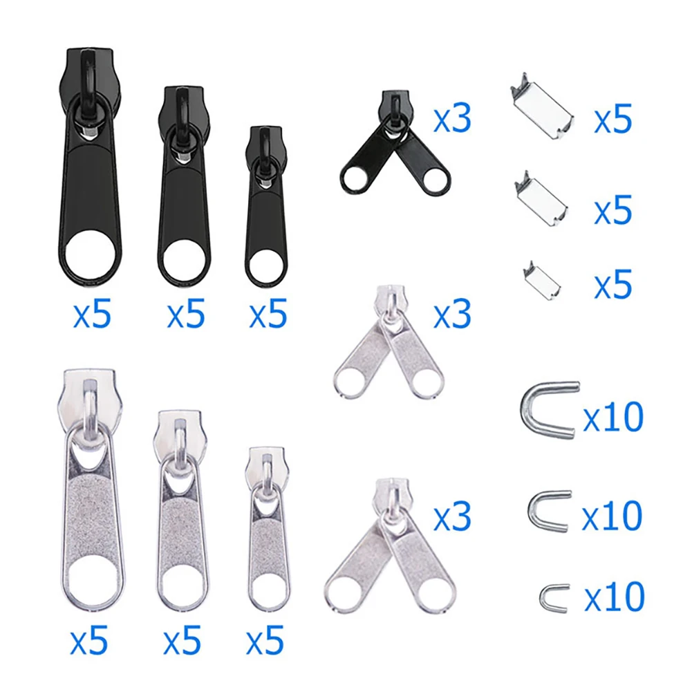 2024 New Zipper Repair Kit Easy Fix Zipper Slider Head Puller Closure Universal Replacement Broken/Wearable Household Removable