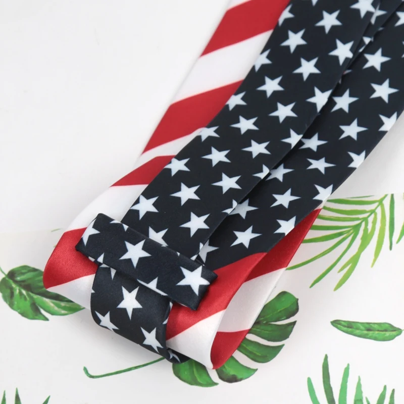 Sternförmige gestreifte amerikanische/USA-Krawatte aus Dacron mit Flaggenmotiv, Unisex-Krawatte für Erwachsene, für Partys, Auftritte, Business, Urlaub, Accessoires – Detail 4
