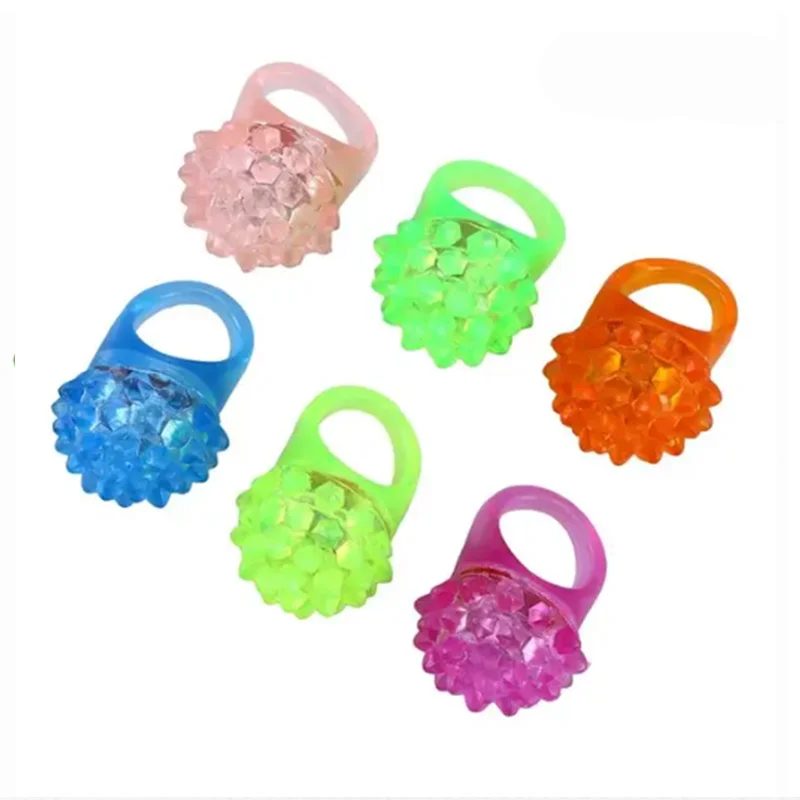 Colorful 12pcs LED Ring Strawberry Flashing Finger Strawberry Soft Ring Ring Soft Silicone Strawberry Colorful Party Supplie