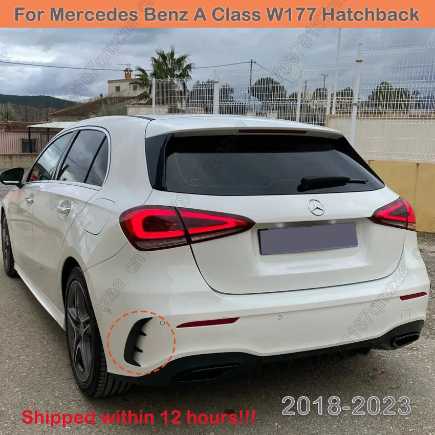 

For Mercedes Benz A Class W177 Hatchback A180 A200 A220 A250 A35 2018-2023 Rear Bumper Trim Lip Spoiler Stickers Fender Canards