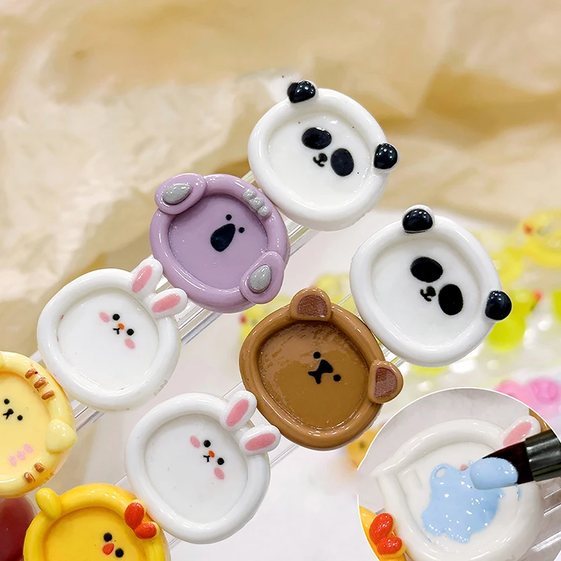 Cartoon Animal Flowers Nail Art Pen Rack Acrylic Multi Grid Pen Shelf Colorful Drawing Pull Line Pen Stand Nail Art Drawing Tool