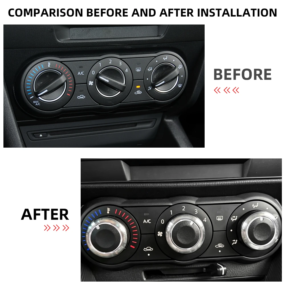 Car AC Knobs for Mazda 3 Axela 2014 2015 2016 2017 3Pcs/set Air Conditioning Knob Heat Control Switch Button Accessories