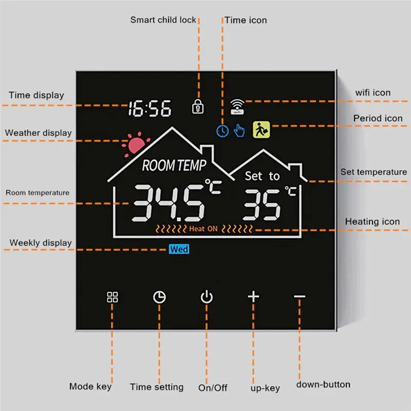 MLGB-Smart Wifi Wireless Thermostat For Efficient Gas Boiler Water Heating Water Heating Digital Temperature Controller