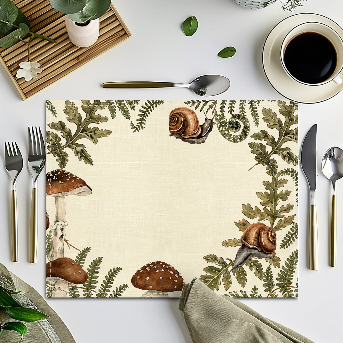 Vivid Fish Pattern Polyester Placemats & Coasters - Decorative Table Linens for Home, Kitchen and Dining Scene