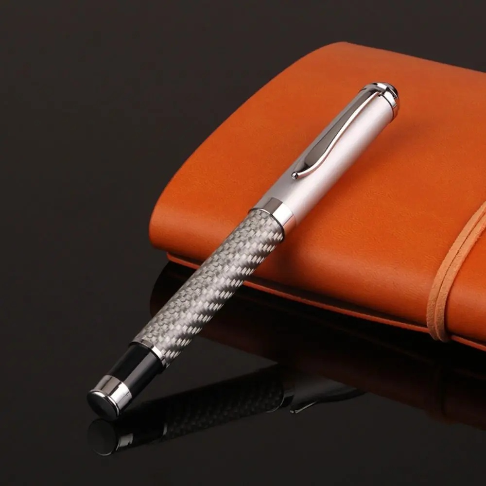 Carbon Fiber Fiber Signature Pen Golden Smooth Metal Signature Pen 0.5mm Black Refill Premium Gel Pens Gift