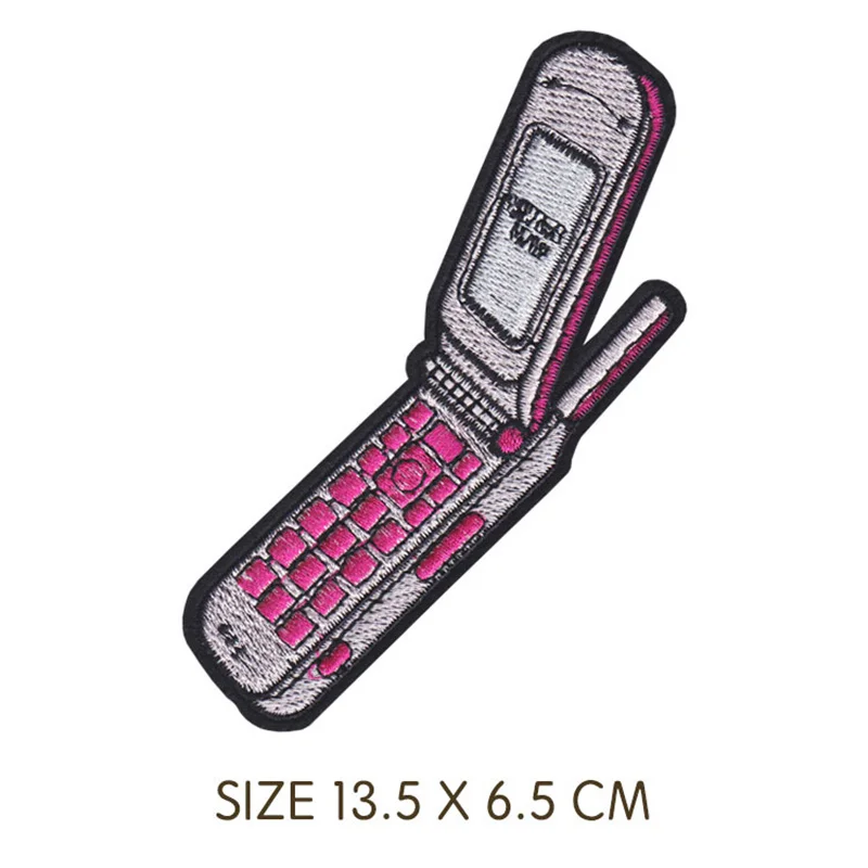 80\'s retro Telephone Bicycle Guitar Patch Iron On Embroidered For Clothing Patches For Kid Clothes Appliques Stickers T-shirt