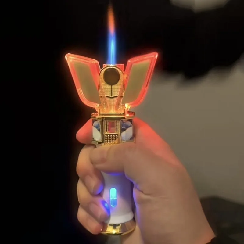 

Воспоминания о детстве Верьте в сире света Красочные фонари Ветрозащитная газовая зажигалка Портативный подарок Высококачественный подарок для парня