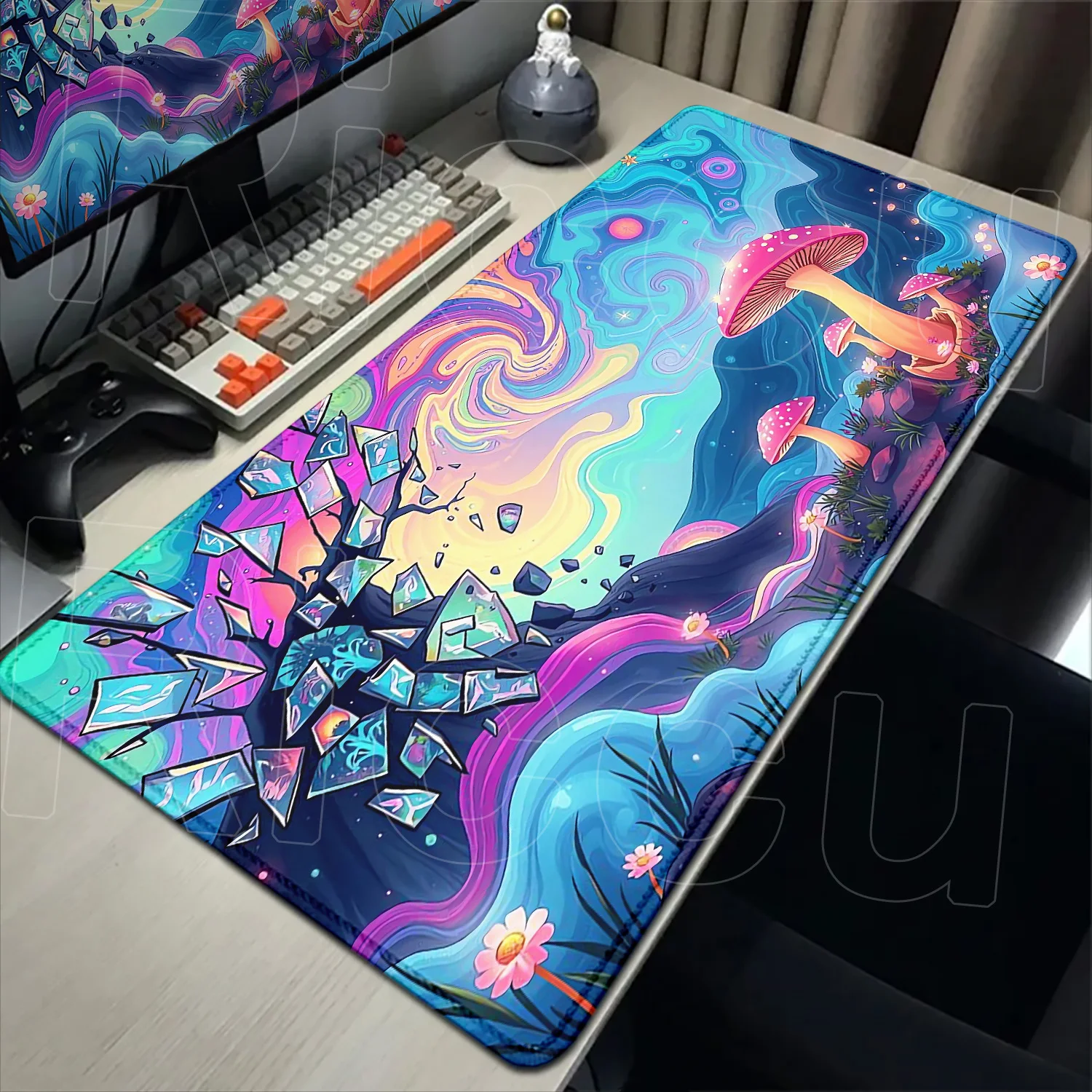

Large HD Printing Vibrant Mushroom Mouse Pad Anime Big Mousepad Esports Gaming Laptop PC Office Keyboard Mat XXL Tablet Desk Mat