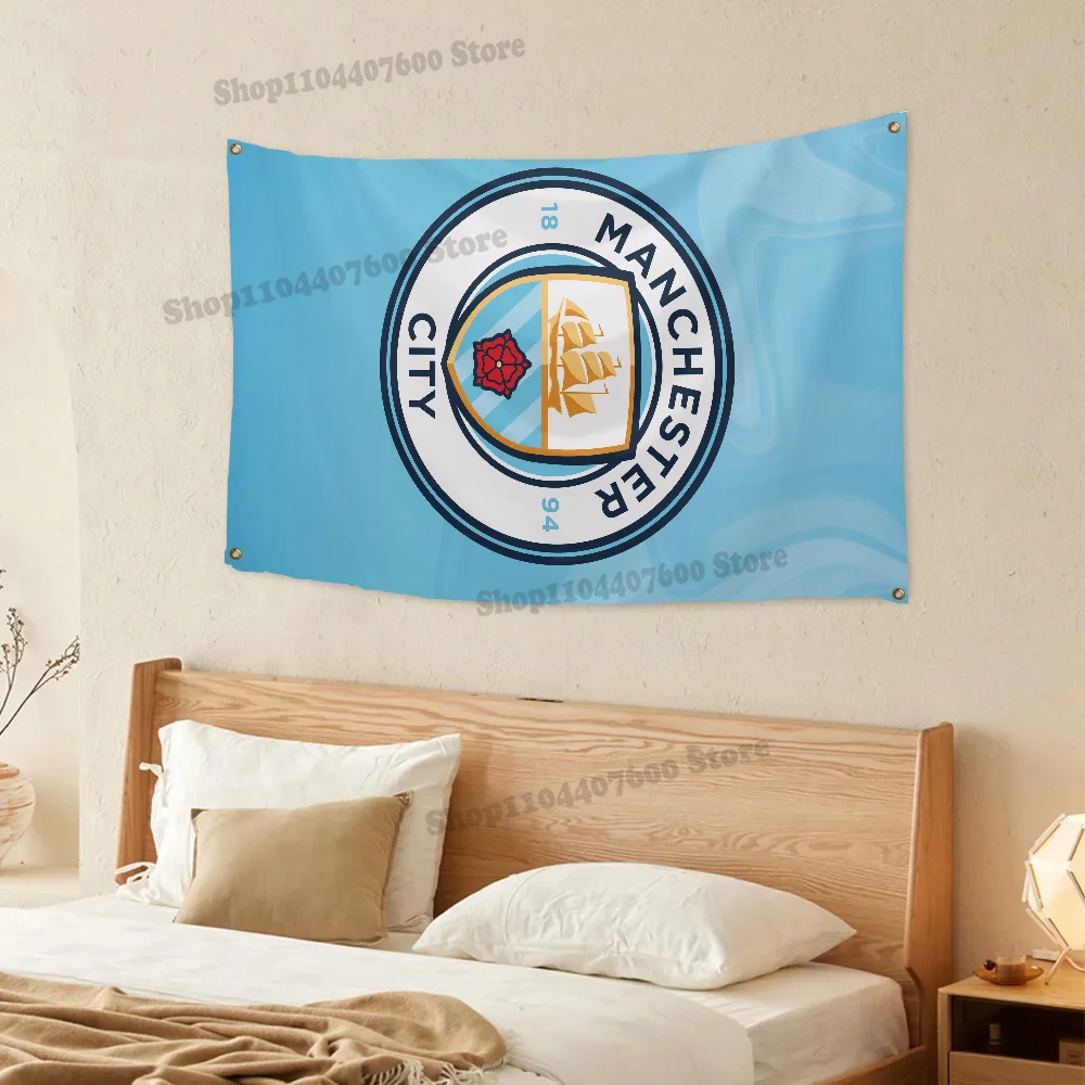 F-Football Living M-Manchesters C-City Flag Funny Flags Room Decor Home & Garden Wall Flag Workshop Flags for Rooms Outdoor