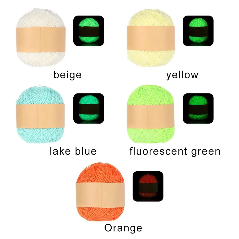 Fluorescent Weave Sewing Glow in the Dark Luminous Chunky Yarn Knitting Wool Yarn Hand Knitted