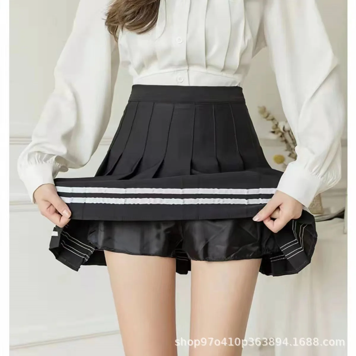 2023 Autumn Korean Skirt Shorts Women High Waist Sexy Mini Skirt School Short Pleated Kawaii Japanese Skirt Female Spring