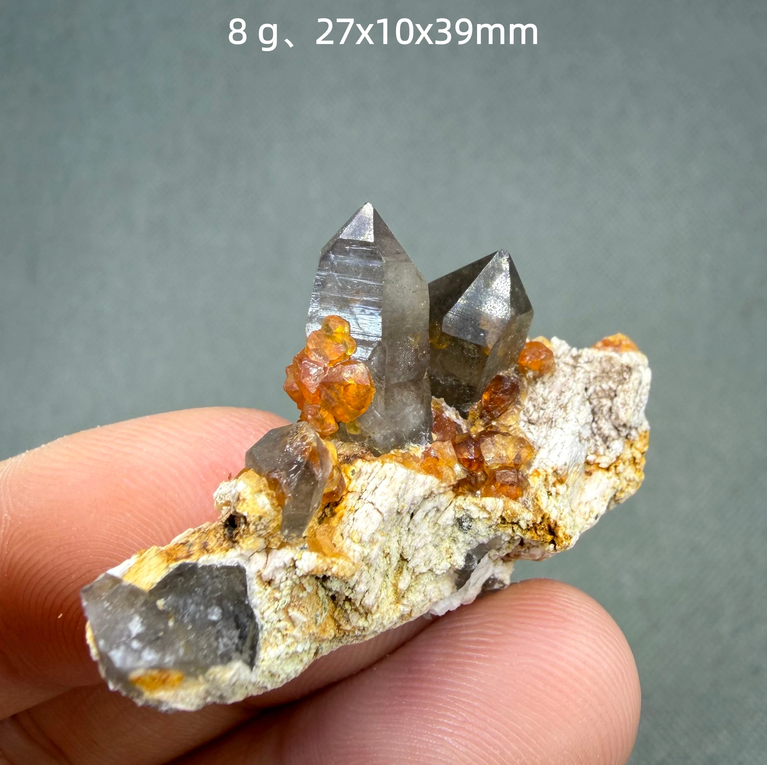 Natural Garnet on Quartz From China Crystal Cluster Mineral Specimen Rare