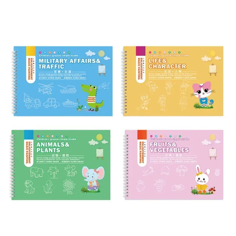 Magic Book Curious Copybook Children Drawing Books 3D Groove Reusable Educational Montessori Games for Writing Practice Book