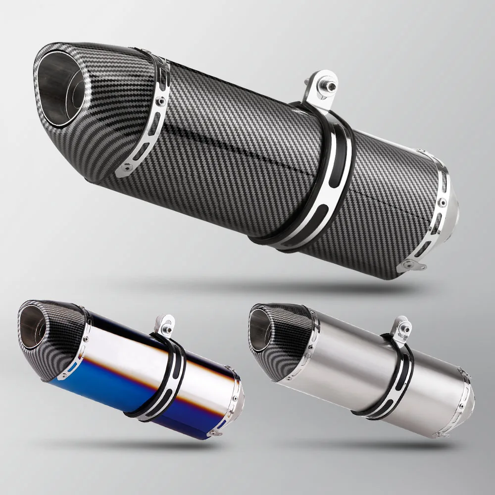 Universal 51MM motorcycle exhaust muffler R77 exhaust For MT09 MT07 R3 ZX4R ZX6R Z400 CBR500 150CC