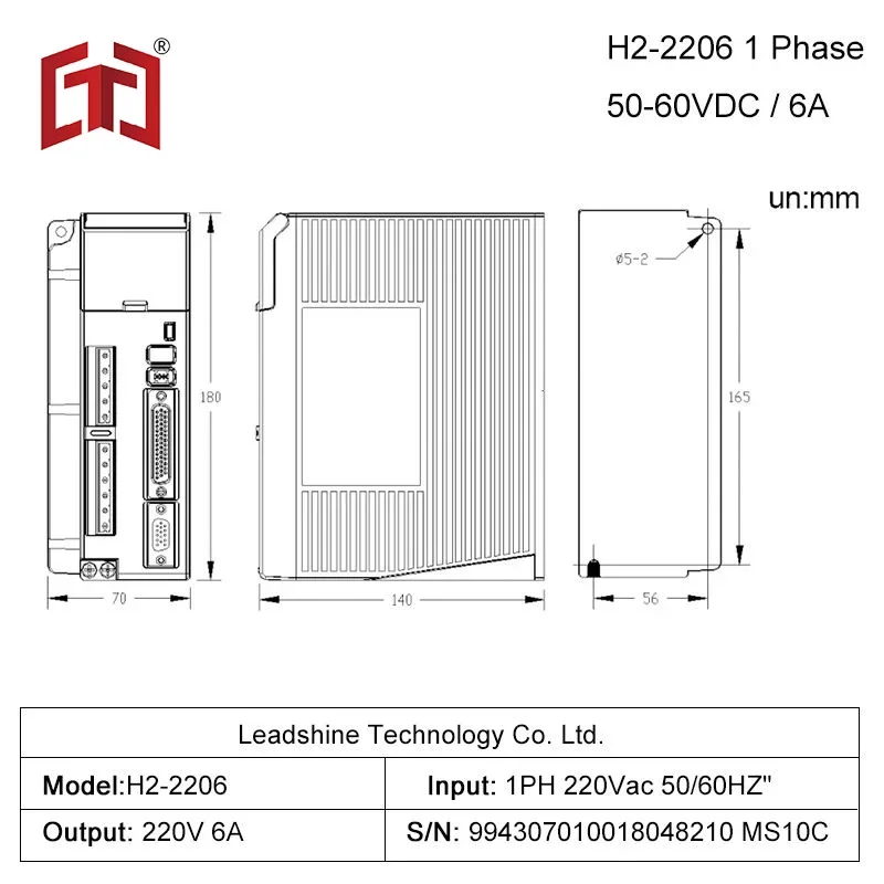 AC Leadshine Hybrid Servo Motor Driver dan motor H2-2206 Loop tertutup 8m Encoder Line