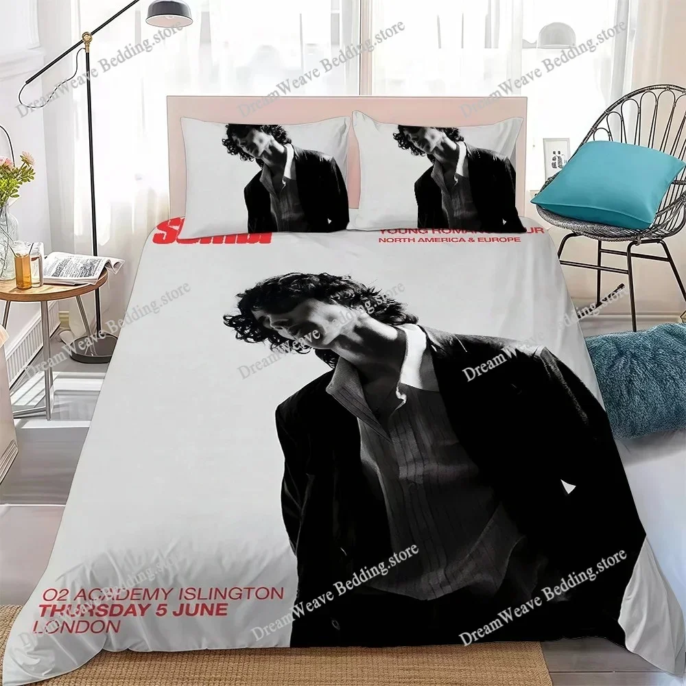 S-SOMBR Singer Duvet Cover Set Home Style Bedding Soft Laundry Cotton Bed Student Dormitory GiftFQH