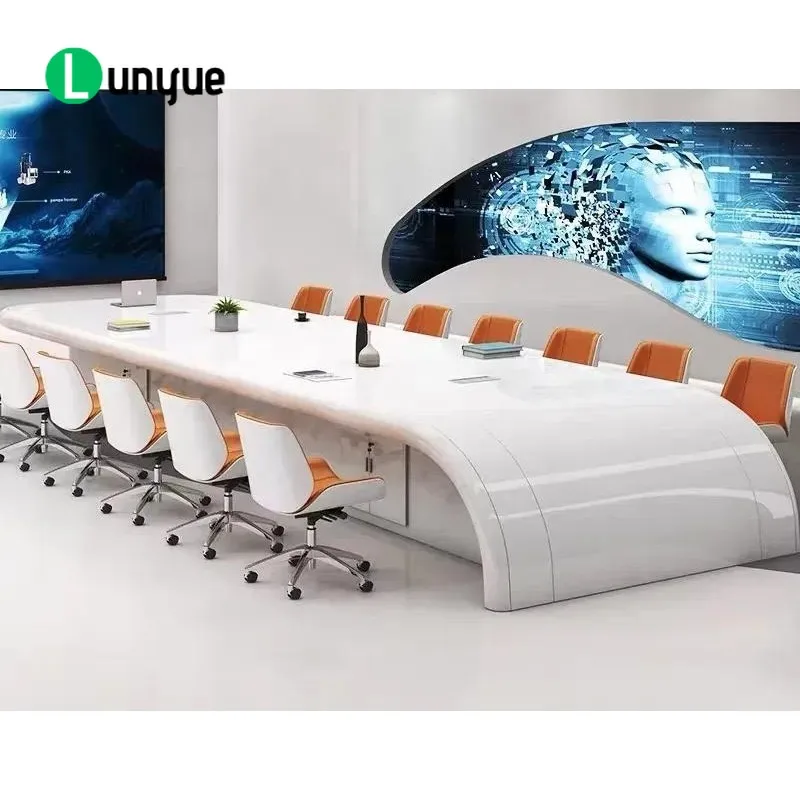 Custom Luxury Artificial Granite Conference Table Top for Office Meeting Room Workspace Durable Modern Business Furniture
