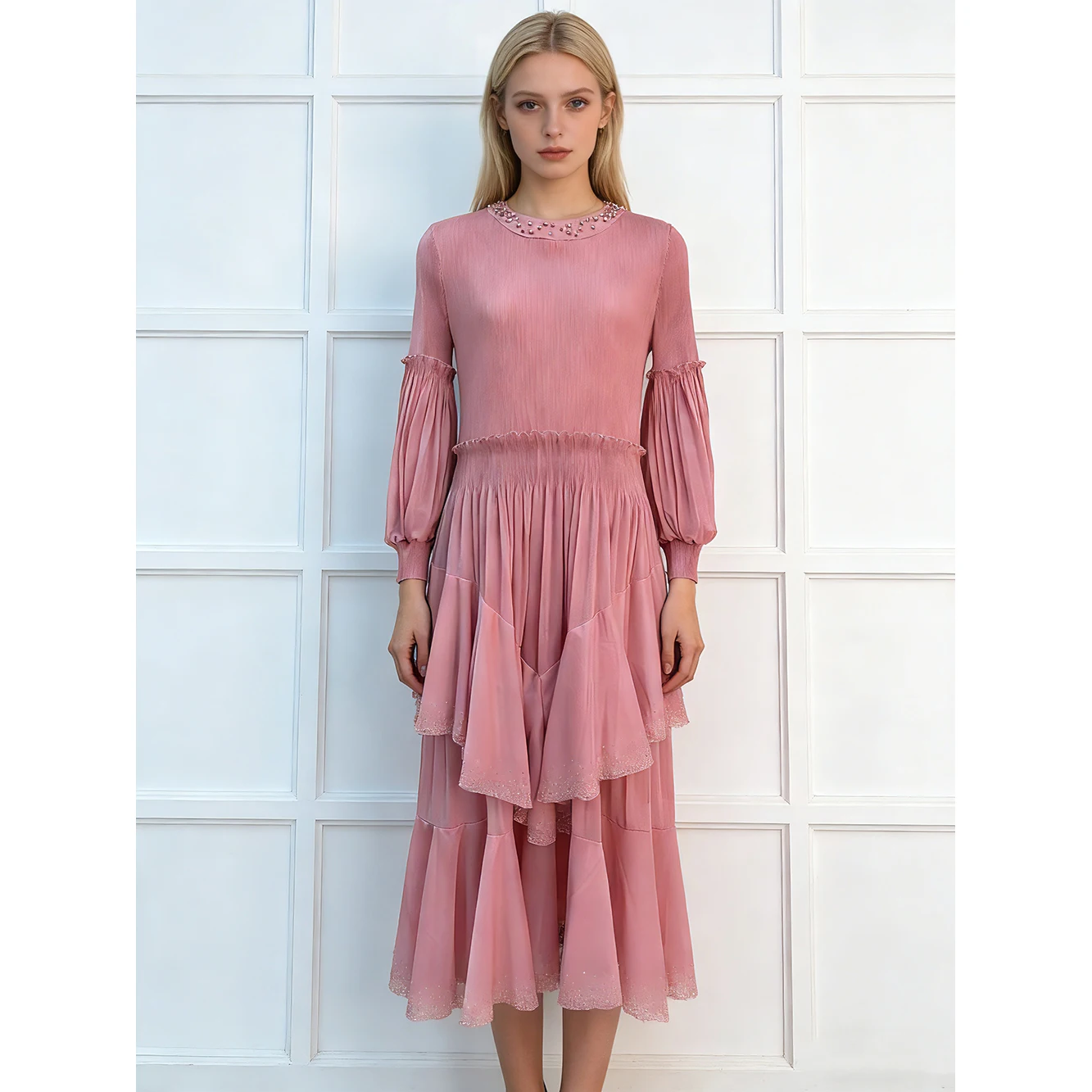 

Юго-восточноазиатский трансграничный деревянный фонарь с кружевной отделкой, бисером и плиссировкой, украшенный бисером, в стиле Sve Dr