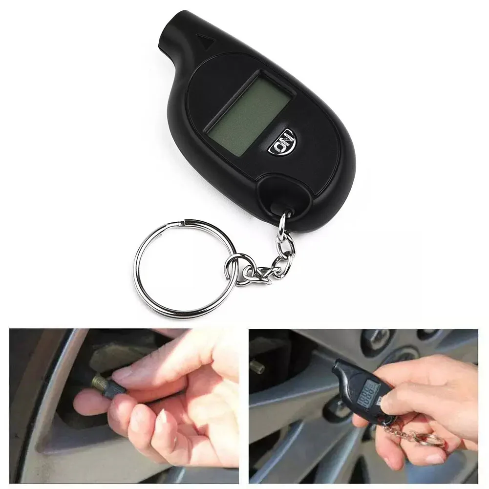 Digital LCD Tire Gauge in for mini Keychain Design Easy to Carry Multiple Units PSI Kpa Bar cm2 Ideal for Car Owners