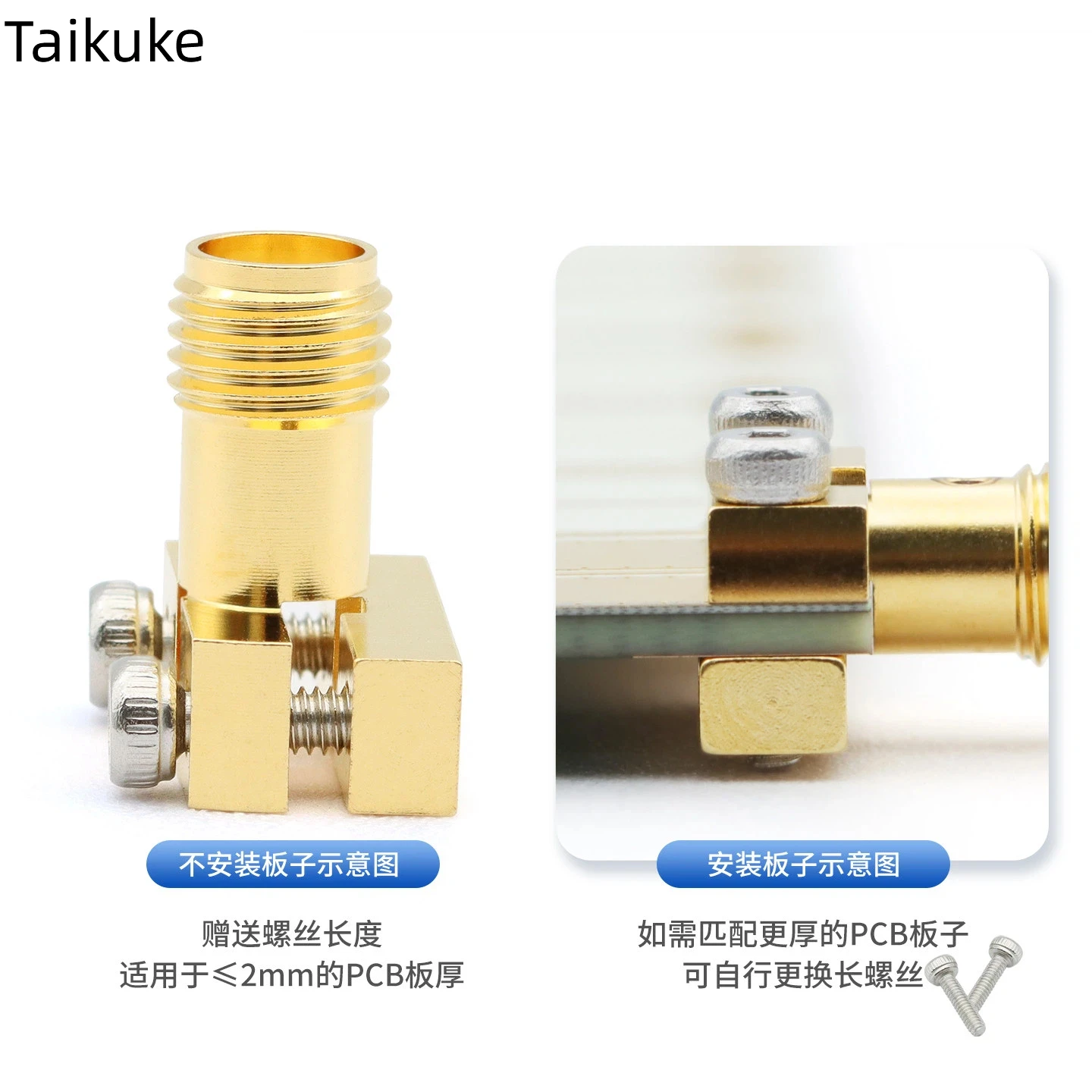 Microwave SMA Female Head Side Clamp Free Welding Connector 18G Center Pin Welding SMA-KHD95