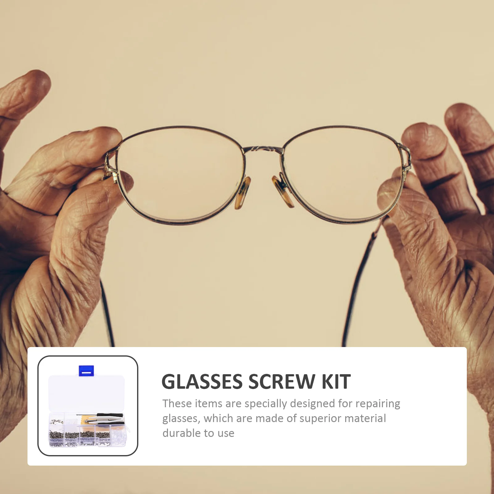 

1Set Portable Glasses Repair Kit Silver Multiple Screw Types Durable Stainless Steel Eyewear Fixing Tools Eyeglass Repair Kit